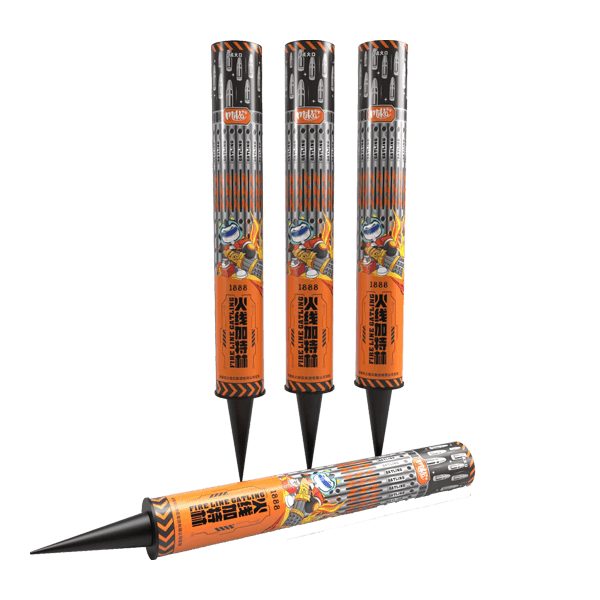 Roman Candles Fireworks Orange Frontline Gatling