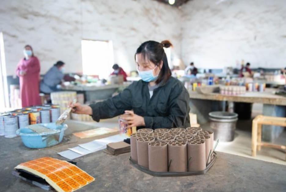 Traditional fireworks craftsmanship in China reflecting cultural heritage